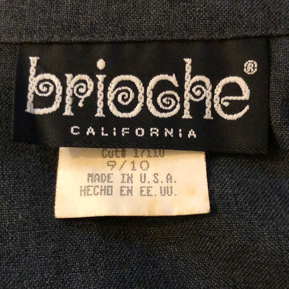 Vintage 1980s Brioche Blazer Gray with Leopard Print Collar 9/10 - Picture 8 of 8